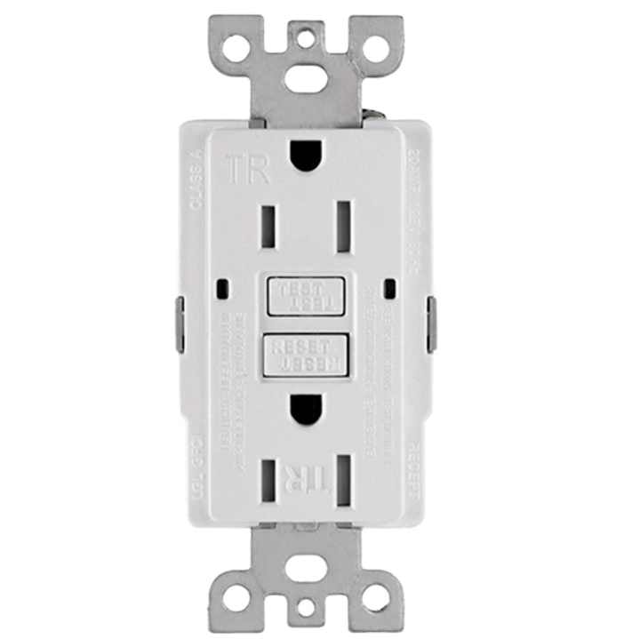 American Smart Socket Self Test Duplex 15Amp 125V GFI TR Tamper Resistant GFCI Outlet Socket Receptacle