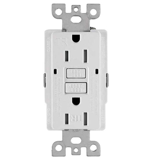 American Smart Socket Self Test Duplex 15Amp 125V GFI TR Tamper Resistant GFCI Outlet Socket Receptacle