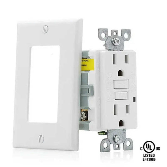 American 125V 15Amp Socket Ground Fault Circuit Interrupter Outlet TR Tamper Resistant GFCI Receptacle Outlet