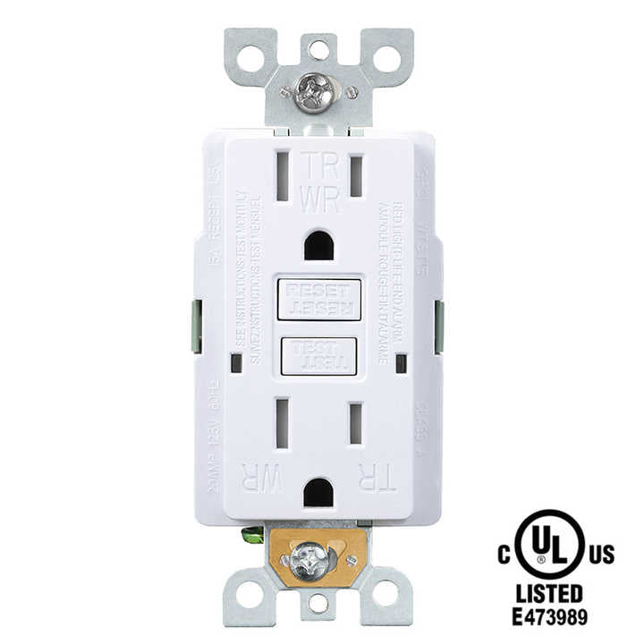 USA Duplex Self-Test 125V 15Amp Tamper Resistant TR GFI Socket Wall Outlet GFCI Receptacle Outlet