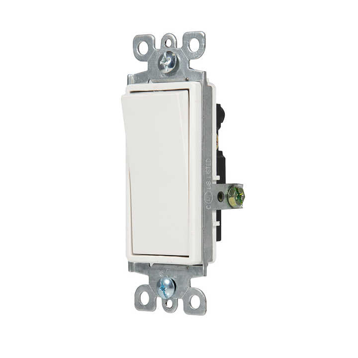 White 15A 125V/227V Screw Push in Side Wire Toggle Smart Decorative Wall Rocker Light Switch