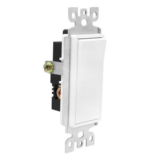 White 15A 125V/227V Screw Push in Side Wire Toggle Smart Decorative Wall Rocker Light Switch