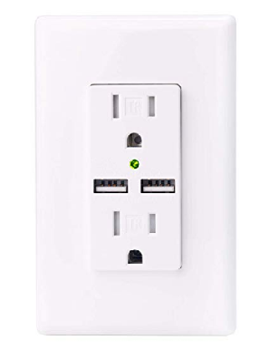 15A Duplex Tamper Resistant USB Wall Receptacle Outlet 2.1A Electric Socket Custom logo