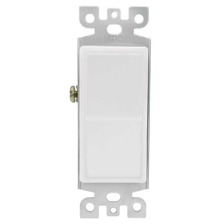 White 15A 125V/227V Screw Push in Side Wire Toggle Smart Decorative Wall Rocker Light Switch