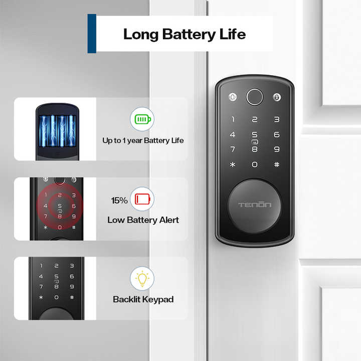 Smart Deadbolt Lock, Finger Print Key Access Digital Electronic Door Lock WiFi Network Password
