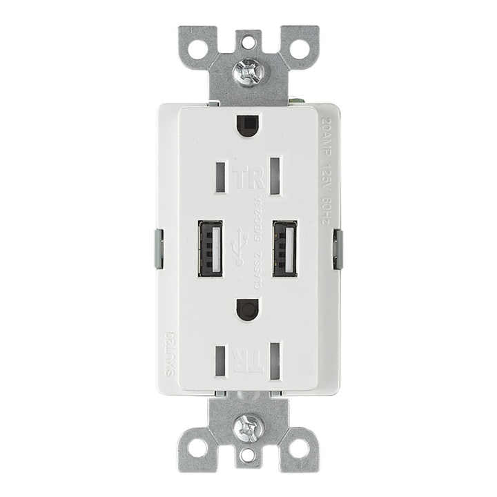 US Standard Wall Switch Socket 15-Amp 125V 2.1A USB Home Use Electrical Tamper Resistant Socket Outlet