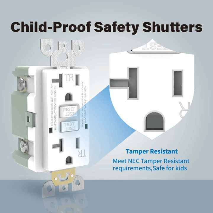 Free Samples Sale American Canadian Standard Gfi Wall Duplex Receptacle Plug Socket 20amp 125 Volt Gfci Electrical Wall Outlet