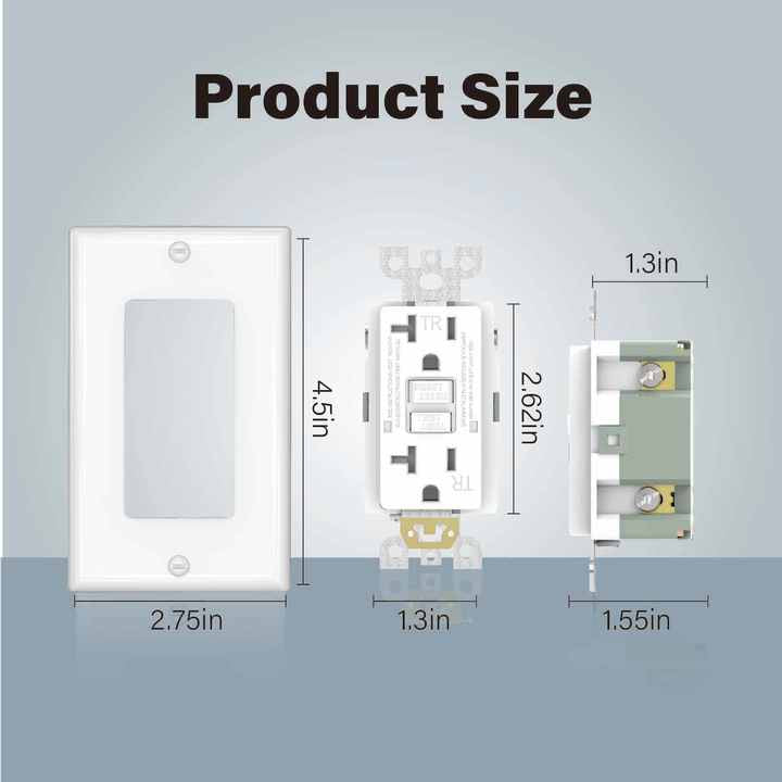 Wall Outlet Weather Resistant Duplex Self test Gfci Receptacle Gfi Outlet 20 Amp