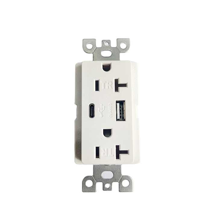 US Standard USB Wall Outlet Type a Type-C 20A 125V Speed Charge Usb Power for Wall Outlet PD20W