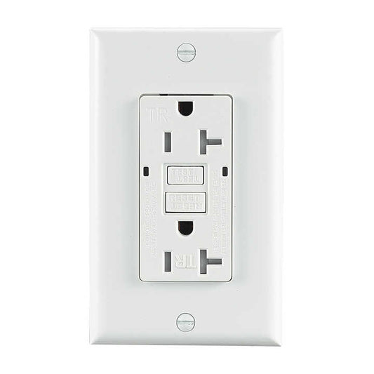 American Standard 125v 60hz 20 Amp White Color GFI Gfci Tamper Resistant Wall Outlet Universal Electrical Gfci Receptacle