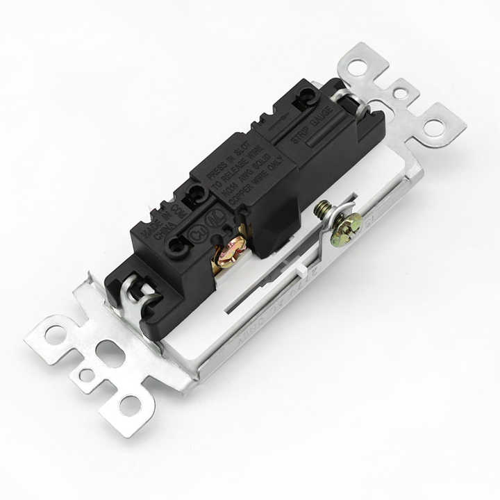 White 15A 125V/227V Screw Push in Side Wire Toggle Smart Decorative Wall Rocker Light Switch