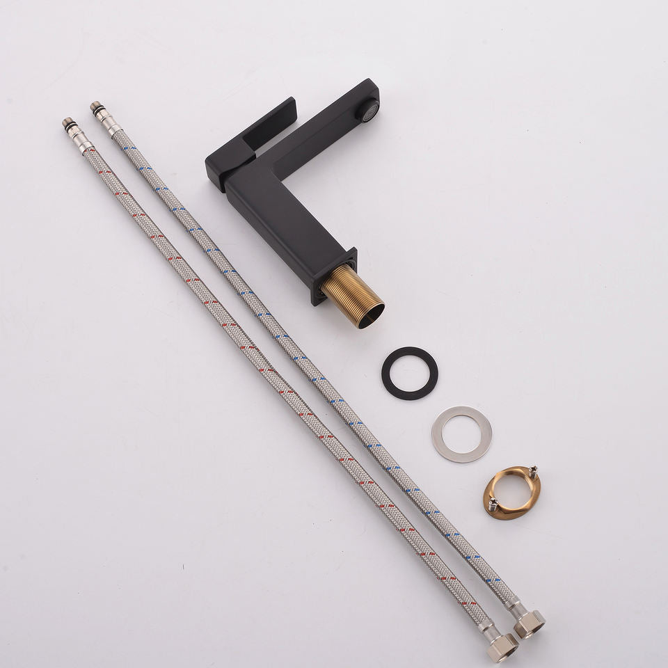 Black & Gold Luxury Tall Basin Faucet – Single Hole