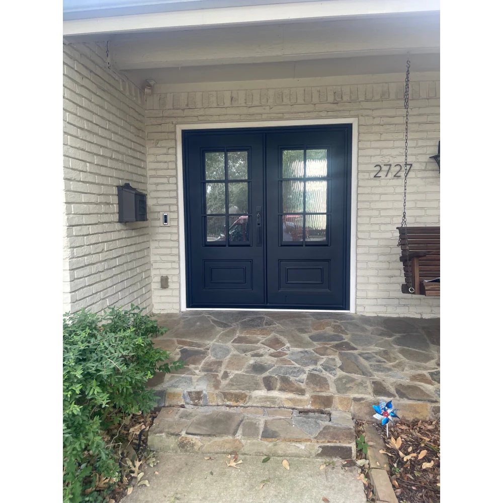 6/0x6/8 6 Lite Wrought Iron Prehung Front Door
