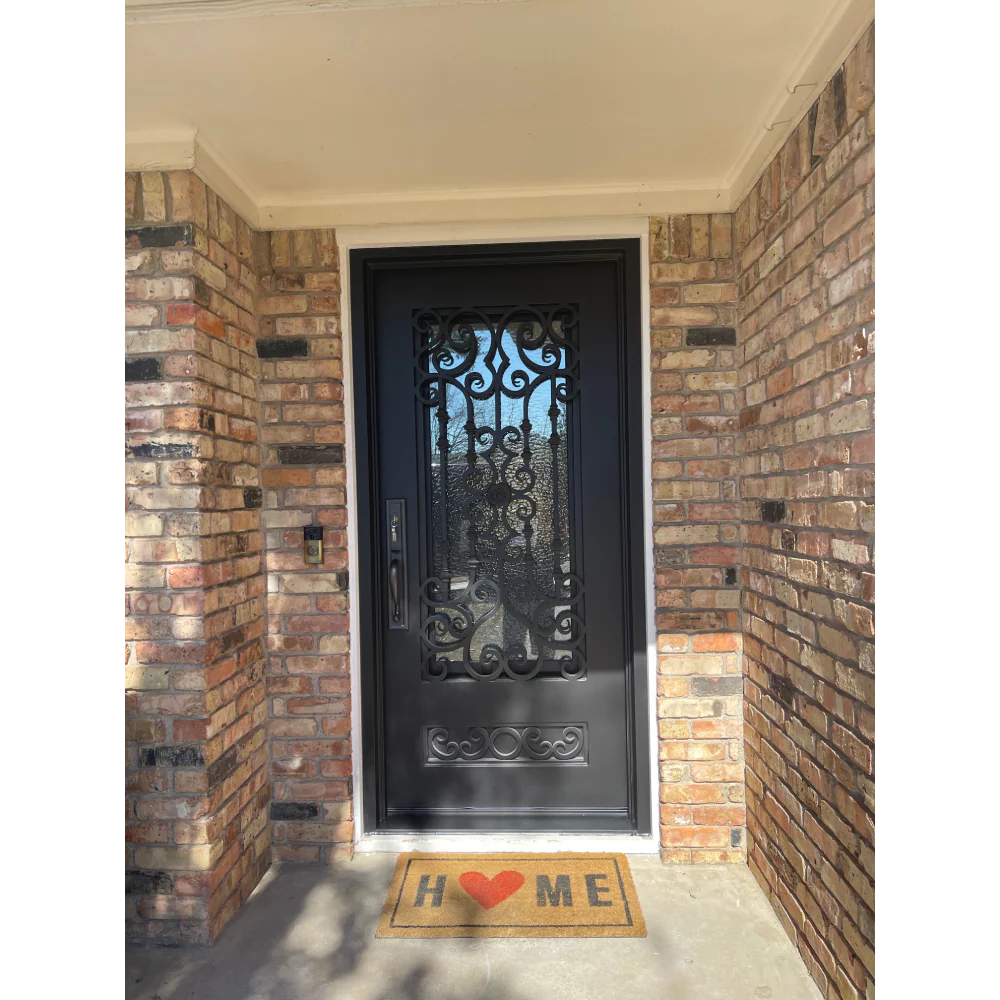 Audrey 3/0x6/8 Exterior Wrought Iron Prehung Door
