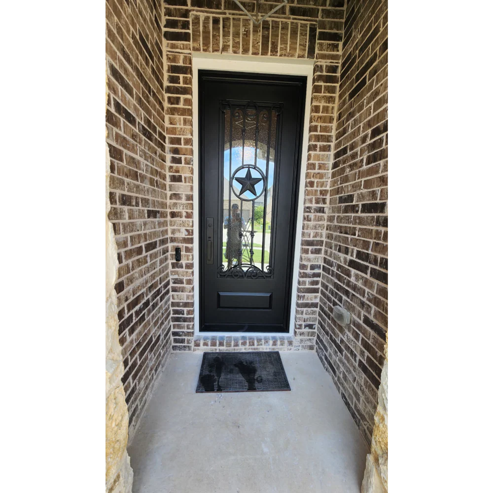 Texas Star 3/0x8/0 Wrought Iron Exterior Prehung Single Door