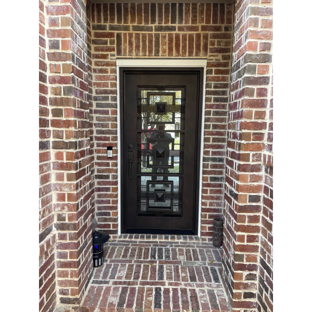 Malibu 3/0x6/8 Exterior Wrought Iron Prehung Single Door