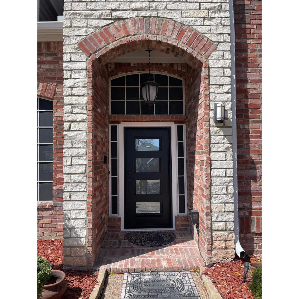 Frost 3/0x6/8 4 Lite Wrought Iron Prehung Front Door