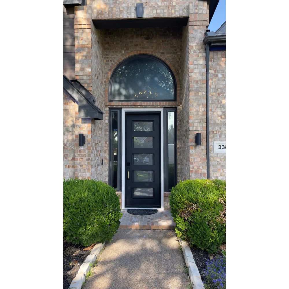 3/0x8/0 5 Lite Wrought Iron Exterior Prehung Single Door