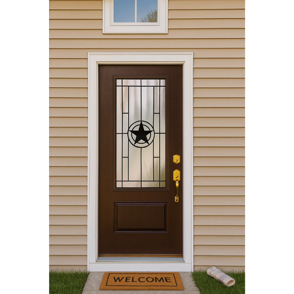 Texas Star 3/0x6/8 Single Prehung Fiberglass Door in Dark Brown