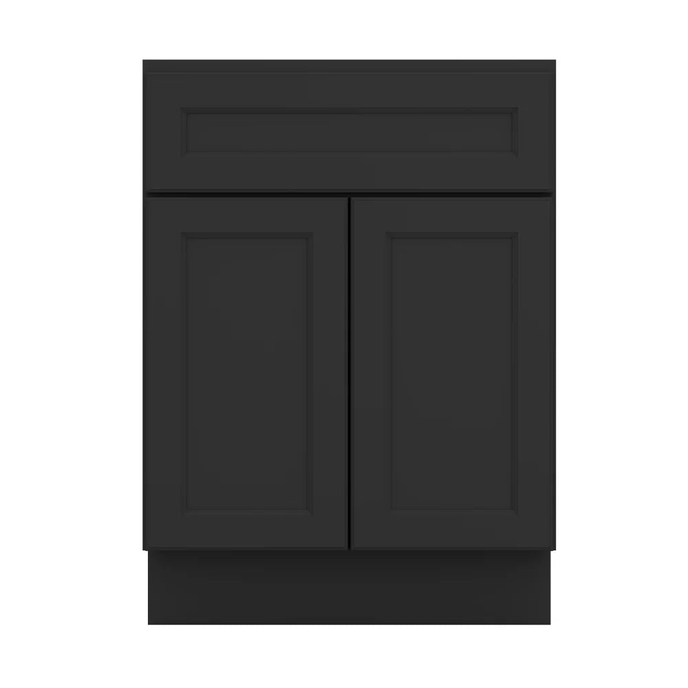 J&K Charcoal E2 Vanity Base Sink Door/False Drawer 24" W x 33" H x 21" D