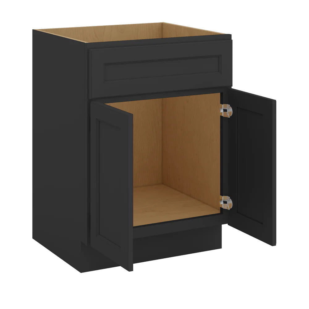 J&K Charcoal E2 Vanity Base Sink Door/False Drawer 24" W x 33" H x 21" D
