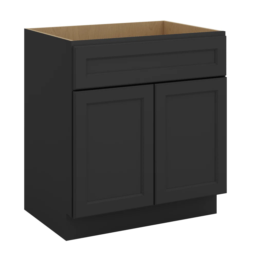 J&K Charcoal E2 Vanity Base Sink Door/False Drawer 30" W x 33" H x 21" D