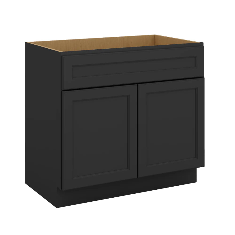 J&K Charcoal E2 Vanity Base Sink Door/False Drawer 36" W x 33" H x 21" D