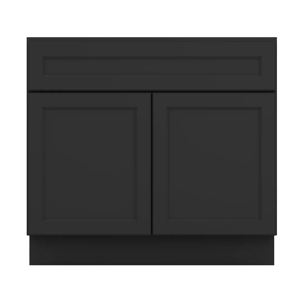 J&K Charcoal E2 Vanity Base Sink Door/False Drawer 36" W x 33" H x 21" D