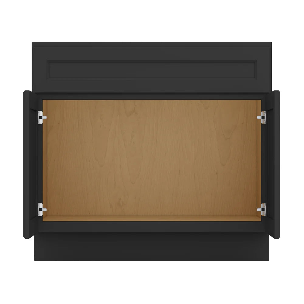 J&K Charcoal E2 Vanity Base Sink Door/False Drawer 36" W x 33" H x 21" D