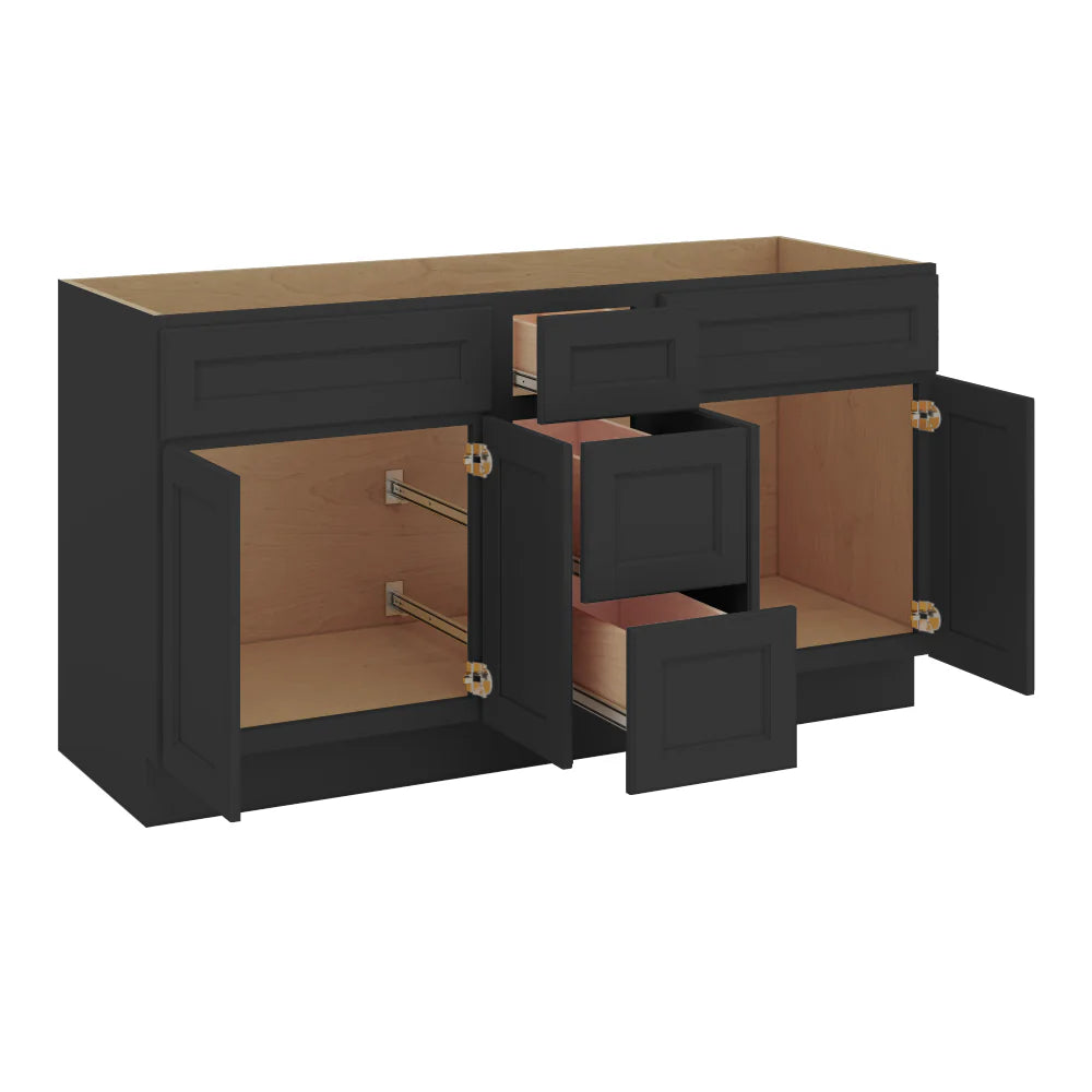 J&K Charcoal E2 Vanity Sink Combo 60" W x 33" H x 21" D