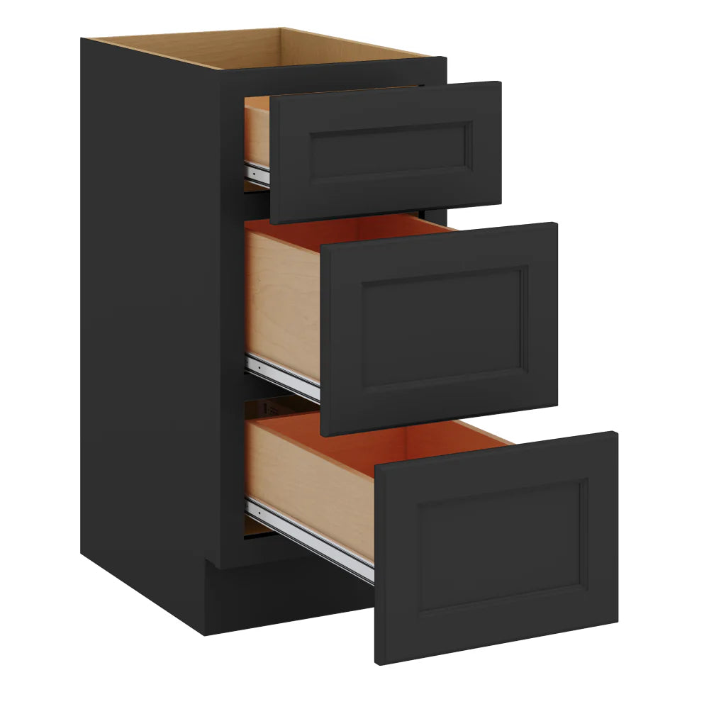 J&K Charcoal E2 Vanity 3 Drawer Base 15" W x 33" H x 21" D