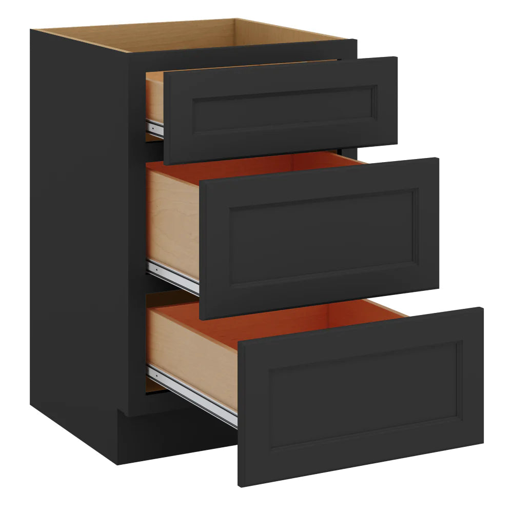 J&K Charcoal E2 Vanity 3 Drawer Base 21" W x 33" H x 21" D