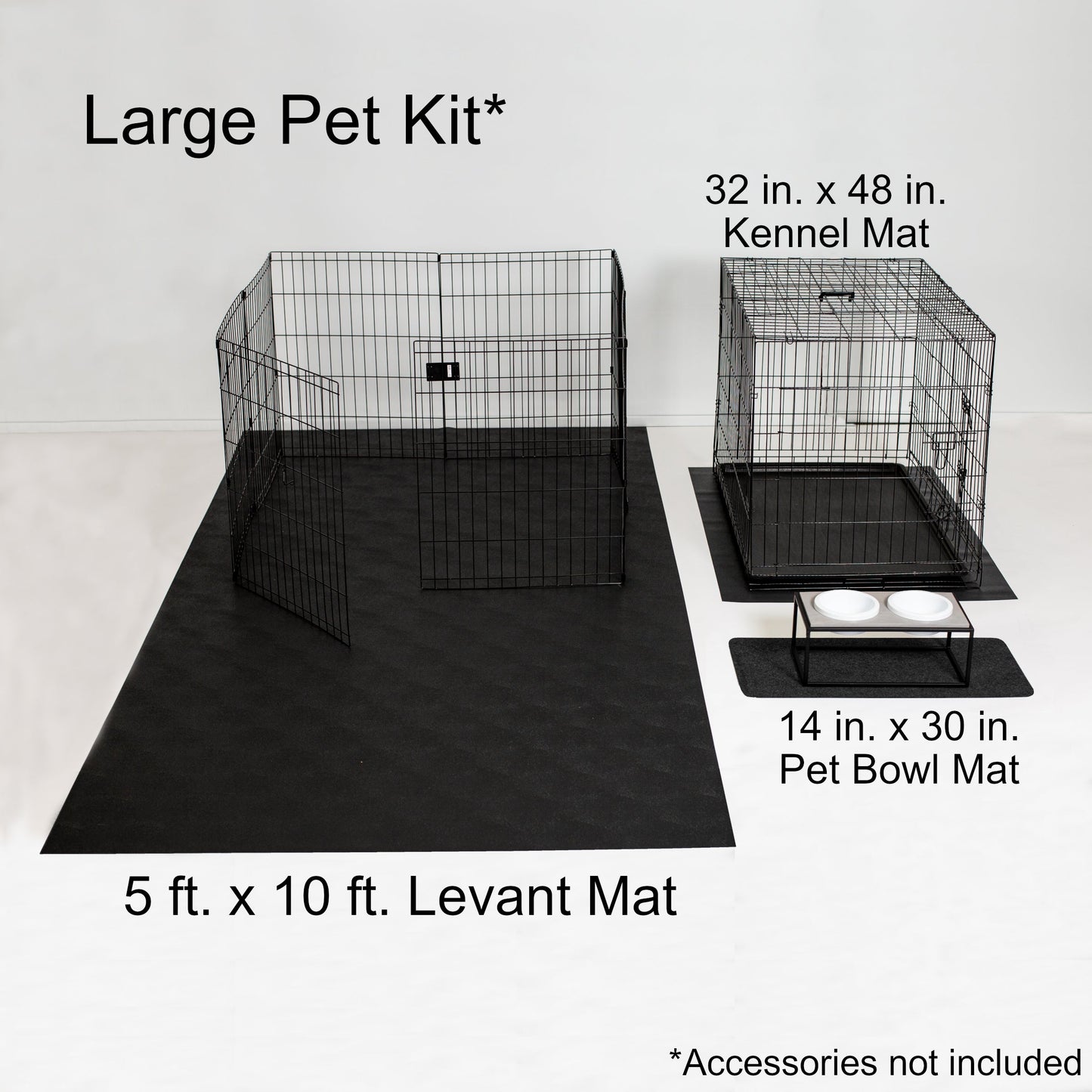 New Pet Parent Kit | 5' x 10' Mat, Kennel Mat, Pet Bowl Mat | G-Floor<sup>®</sup> Pet Protective Flooring