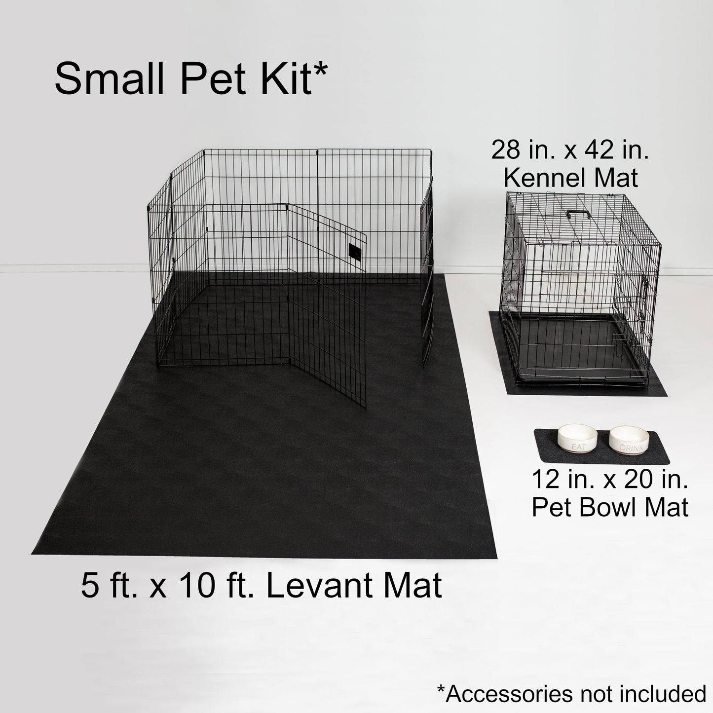 New Pet Parent Kit | 5' x 10' Mat, Kennel Mat, Pet Bowl Mat | G-Floor<sup>®</sup> Pet Protective Flooring