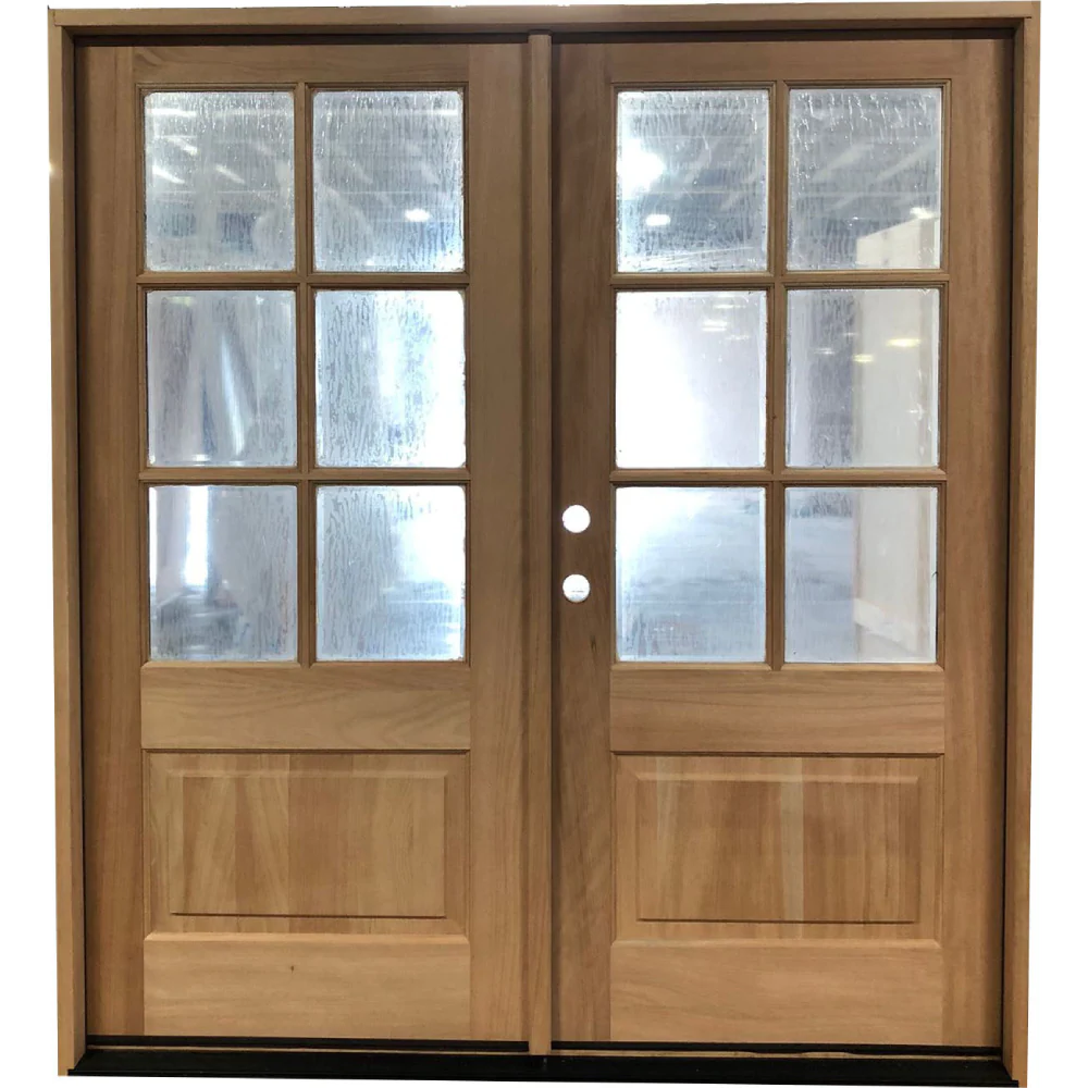 6/0x6/8 Mahogany Prehung Front Double Door | 6 Lite Without Moulding