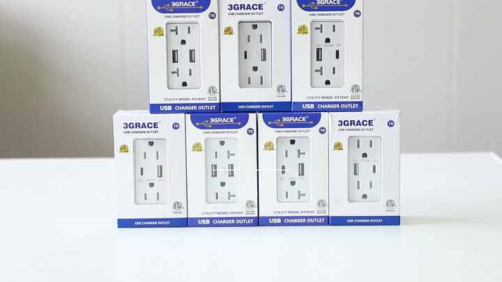US Standard USB Wall Outlet Type a Type-C 20A 125V Speed Charge Usb Power for Wall Outlet PD20W