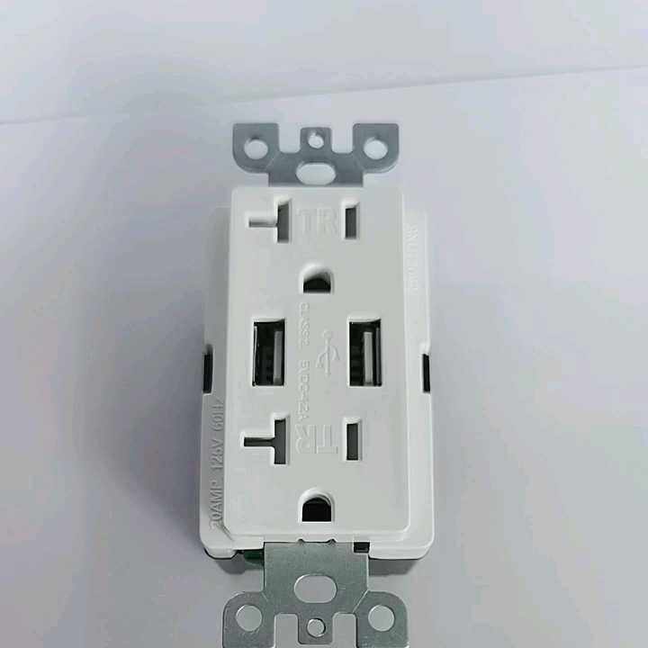 Manufacture USB Wall Socket Charger 20A Tamper Resistant Dual Receptacle 2.1Amp USB Output Charger