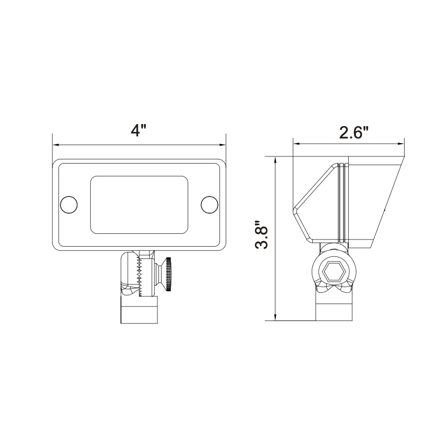 Tulay Black Brass Squared Flood Light