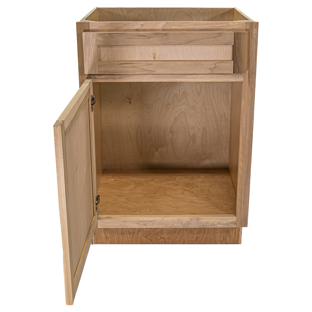 24 in. Sink Base Bathroom Vanity Cabinet in Unfinished Poplar | Shaker Style