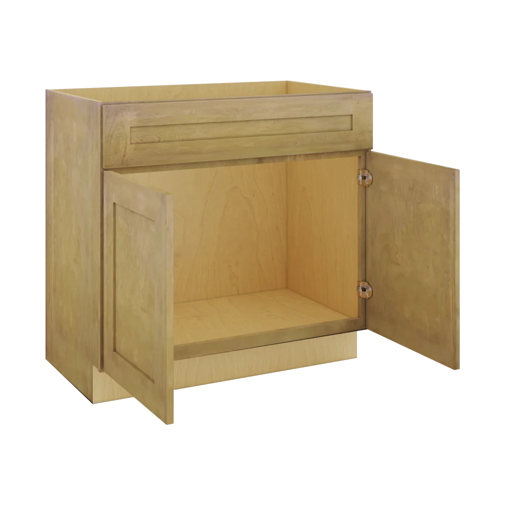 Modernform Cabinet Natural Shaker 36" W X 34 1/2" H X 21" D Sink Base 2 Doors/1 False Front