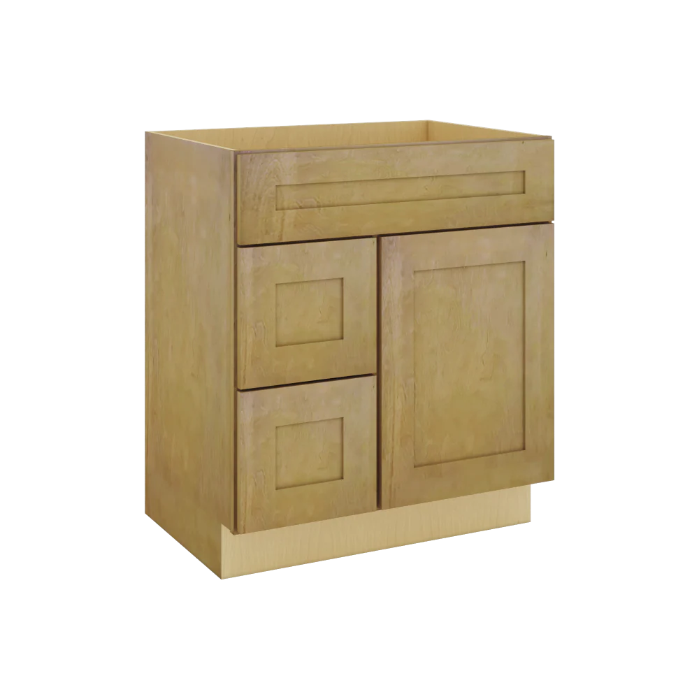 Modernform Cabinet Natural Shaker 30" W X 34 1/2" H X 21" D Combo Cabinet w/2 Tub Drawers