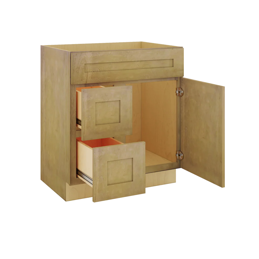 Modernform Cabinet Natural Shaker 30" W X 34 1/2" H X 21" D Combo Cabinet w/2 Tub Drawers