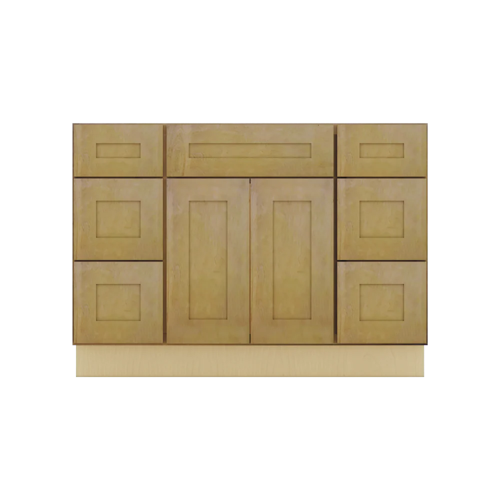 Modernform Cabinet Natural Shaker 48" W X 34 1/2" H X 21" D Combo Cabinet 2 Doors/6 Drawers/1 False Front