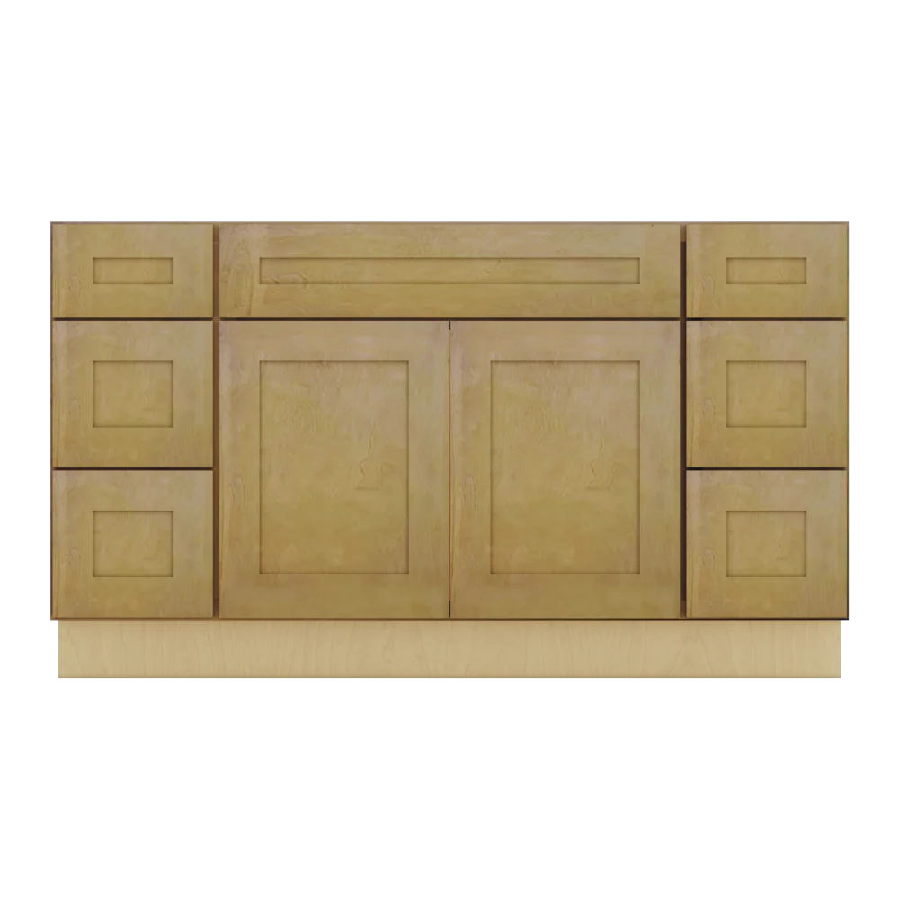 Modernform Cabinet Natural Shaker 60" W X 34 1/2" H X 21" D Combo Cabinet 2 Doors/6 Drawers/1 False Front