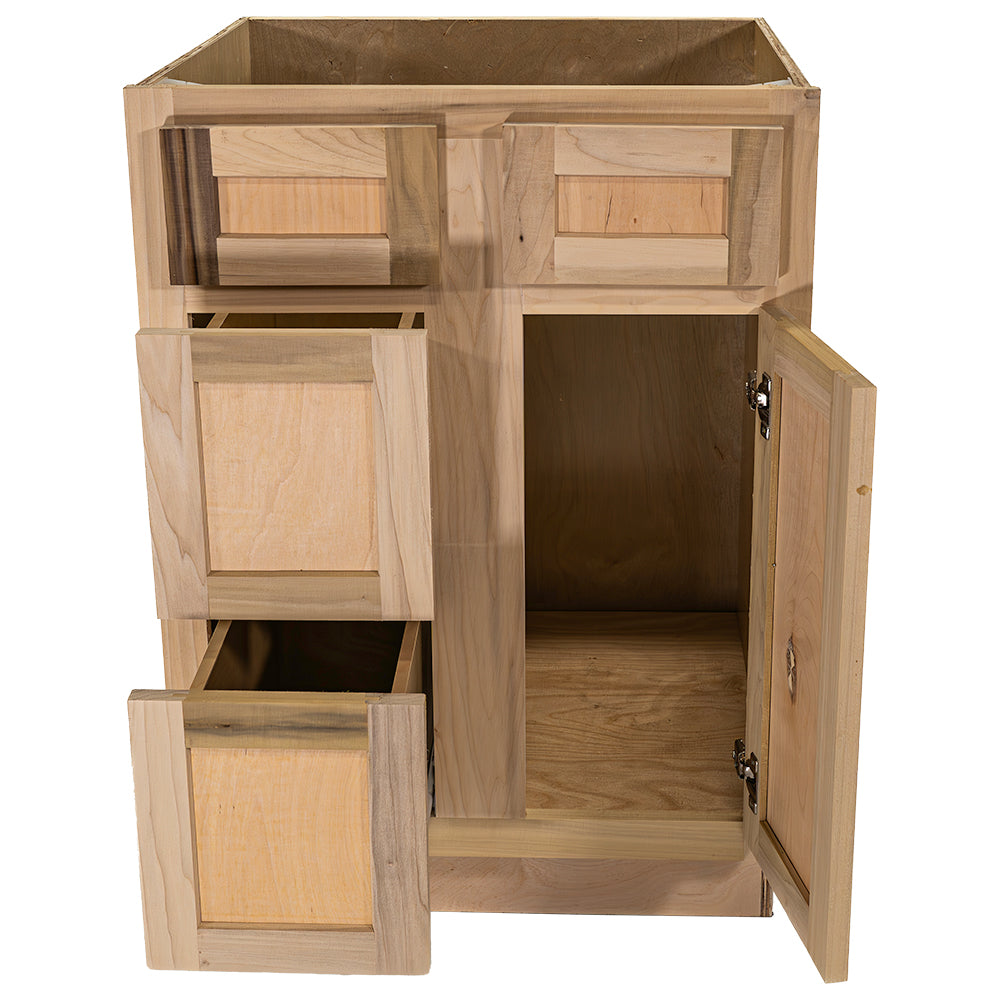 24 in. Sink and Drawer Base Vanity Bathroom Cabinet in Unfinished Poplar | Shaker Style