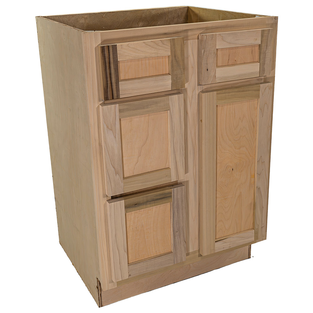24 in. Sink and Drawer Base Vanity Bathroom Cabinet in Unfinished Poplar | Shaker Style