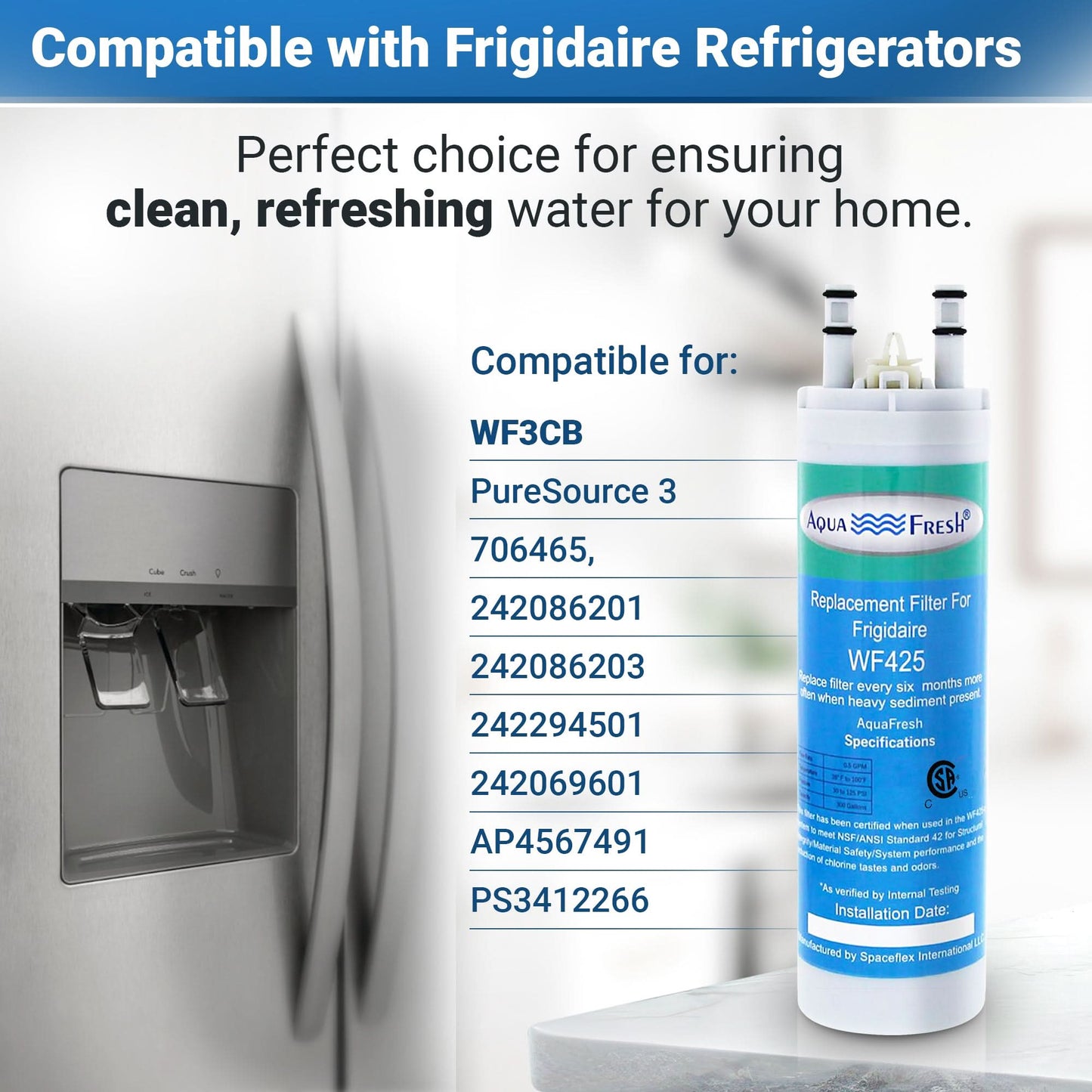 Aqua-Fresh WF425-A Refrigerator Water Filter Replacement for WF3CB