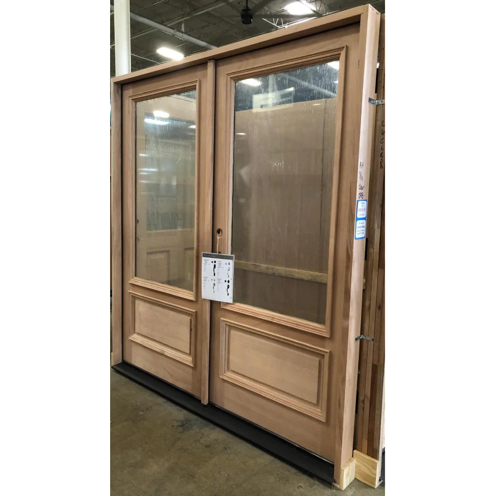 6/0x6/8 Mahogany 3/4 Glass Prehung Exterior Double Door