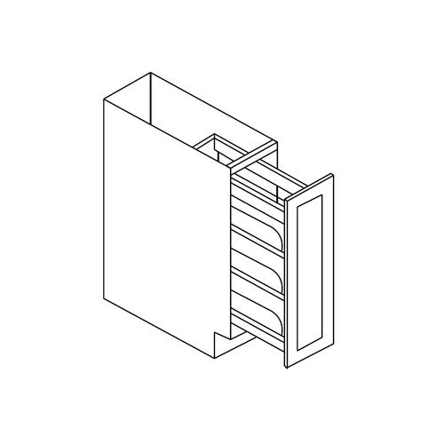 PW-BFP09 ( Base pull out with spice rack 9"Wx24"Dx34.5"H - Not Soft Close Glides )
