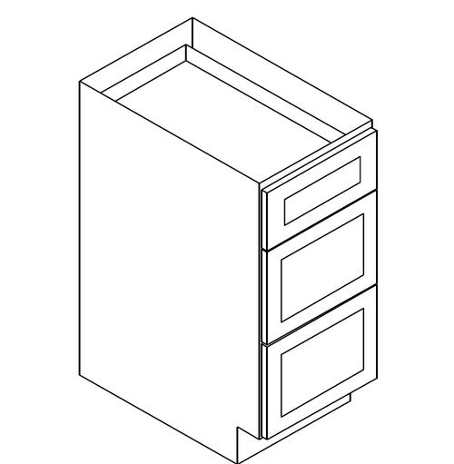 PW-SVB1221-34-1/2" ( Vanity Drawer Base 12"Wx21Dx34.5H 3 Drawers )